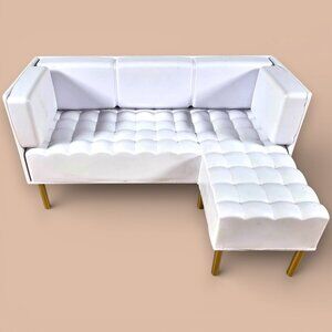 MGA Entertainment Rainbow High Sectional Couch Sofa White Dollhouse Furniture 9"